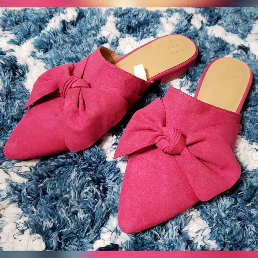 Pink Bow Mules
